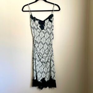 Vintage Diane Von Furstenberg strappy fitted dress with lace trim